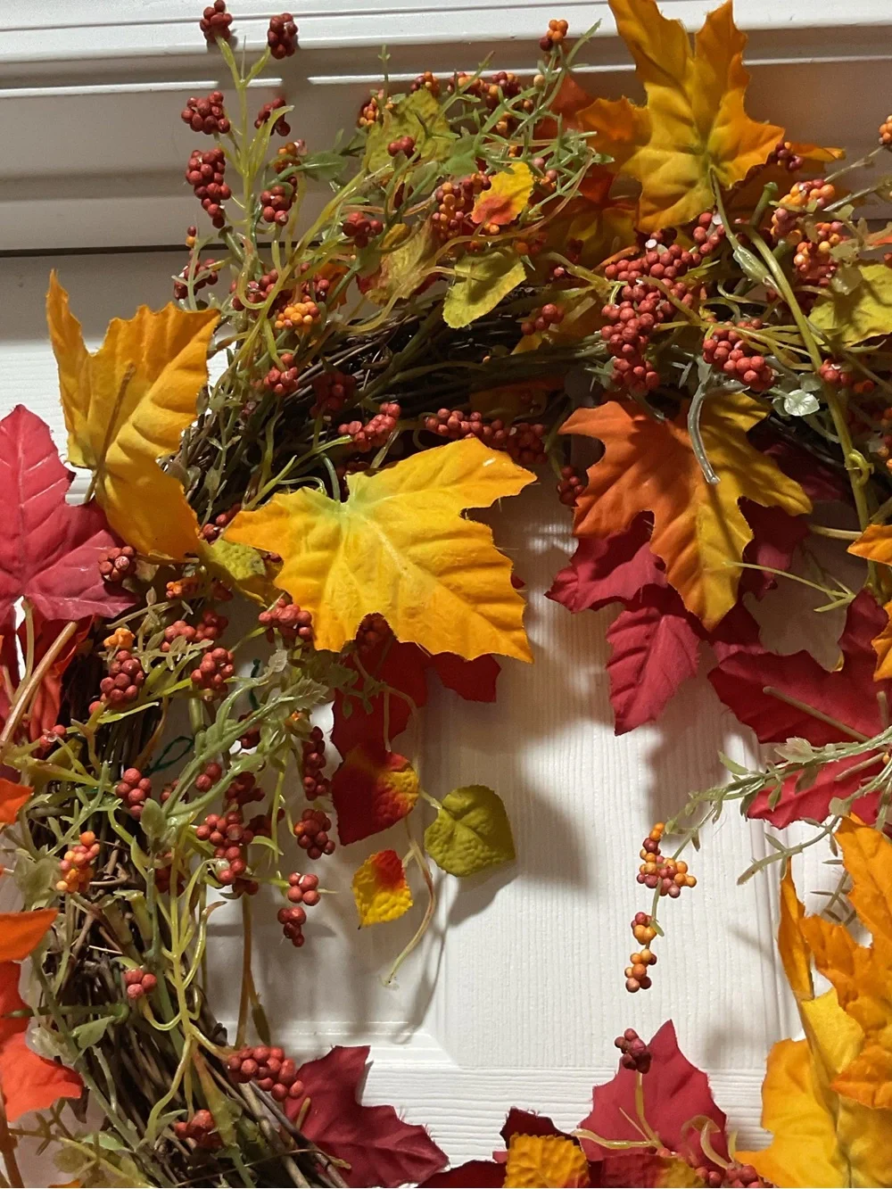 Autumn Harvest Fall Leaf & Berry Wreath